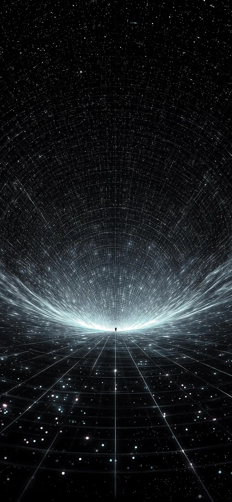 Endless Digital Tunnel To Light - Fractal Digital Art 2K iPhone Wallpaper (1803x3906)