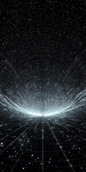 Endless Digital Tunnel To Light 2K iPhone Wallpaper Background