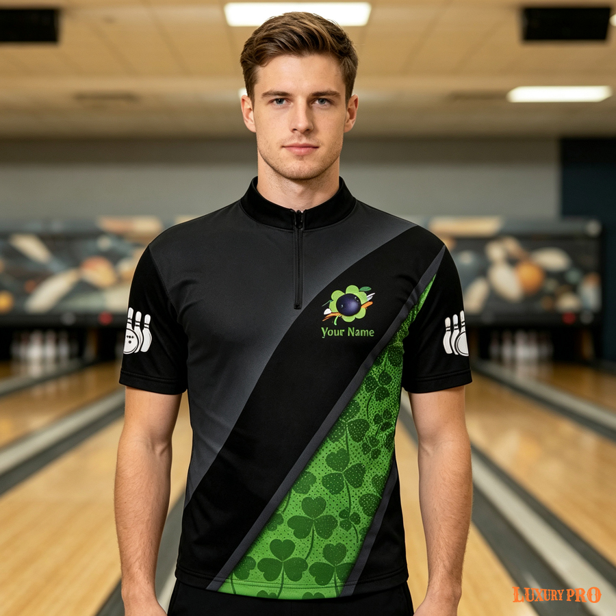 Men's Stand Collar Zipper Polo