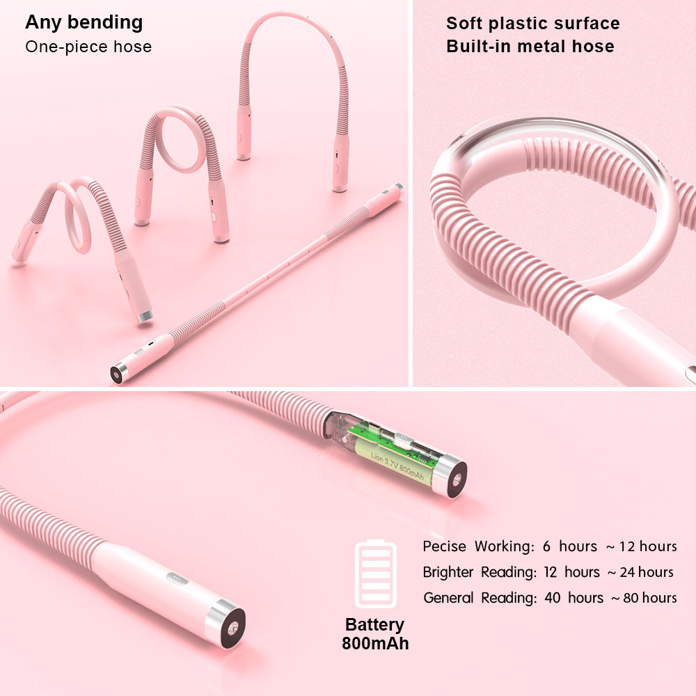 LED neck reading light, portable, USB rechargeable