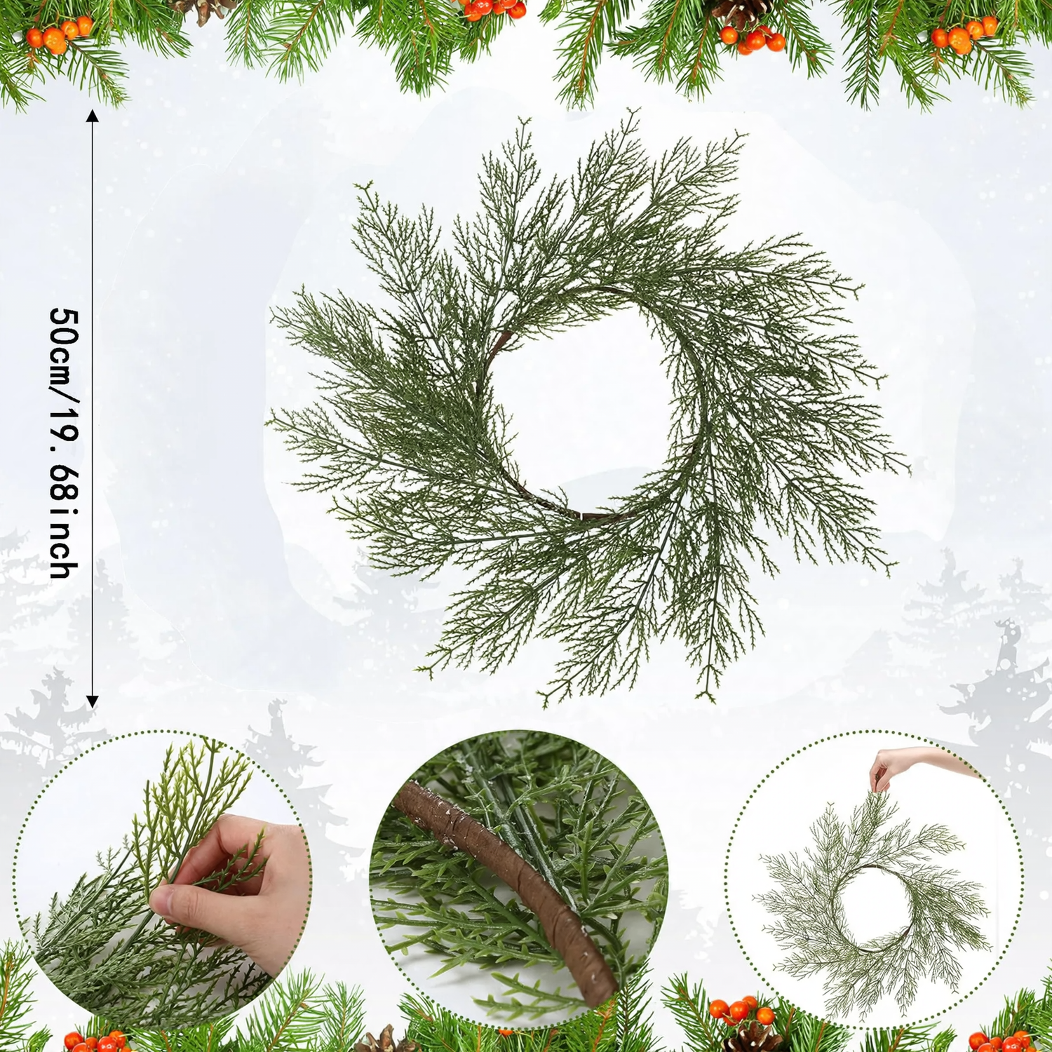 Artificial Cypress Wreath for Table Decoration