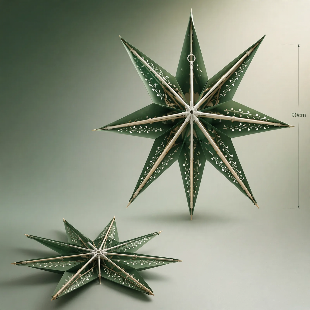 Foldable Paper Star Pendant with Laser Effect