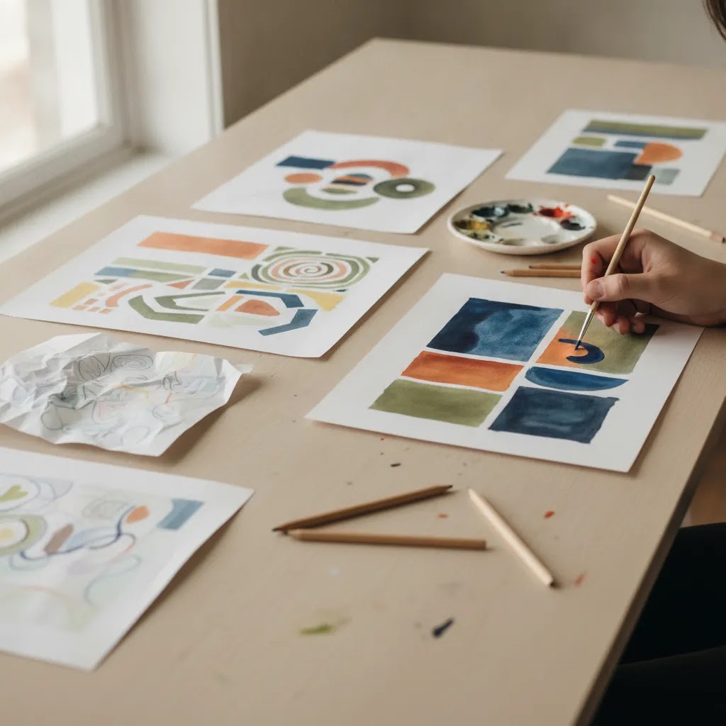 Benefits of art therapy for teens shown through a sequence of artwork expressing agency, confidence, and personal growth over time