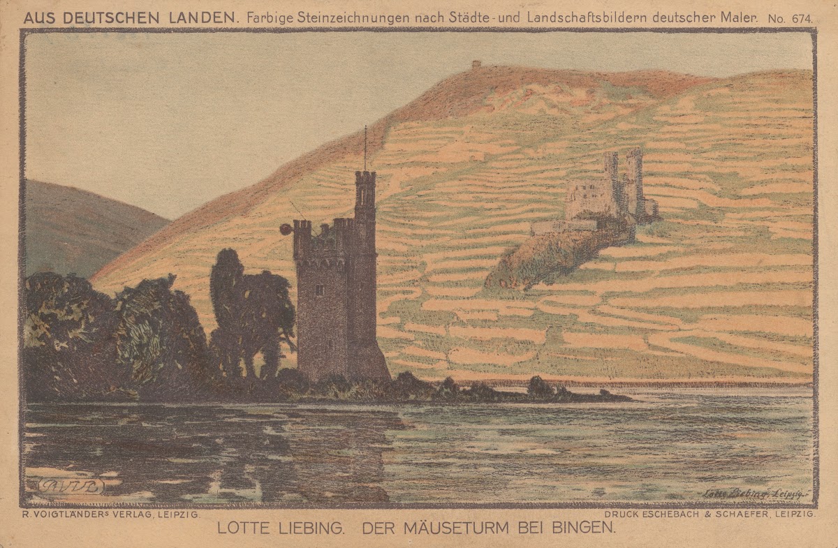 Der Mäuseturm bei Bingen 1900