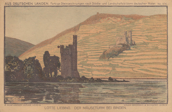 Der Mäuseturm bei Bingen 1900