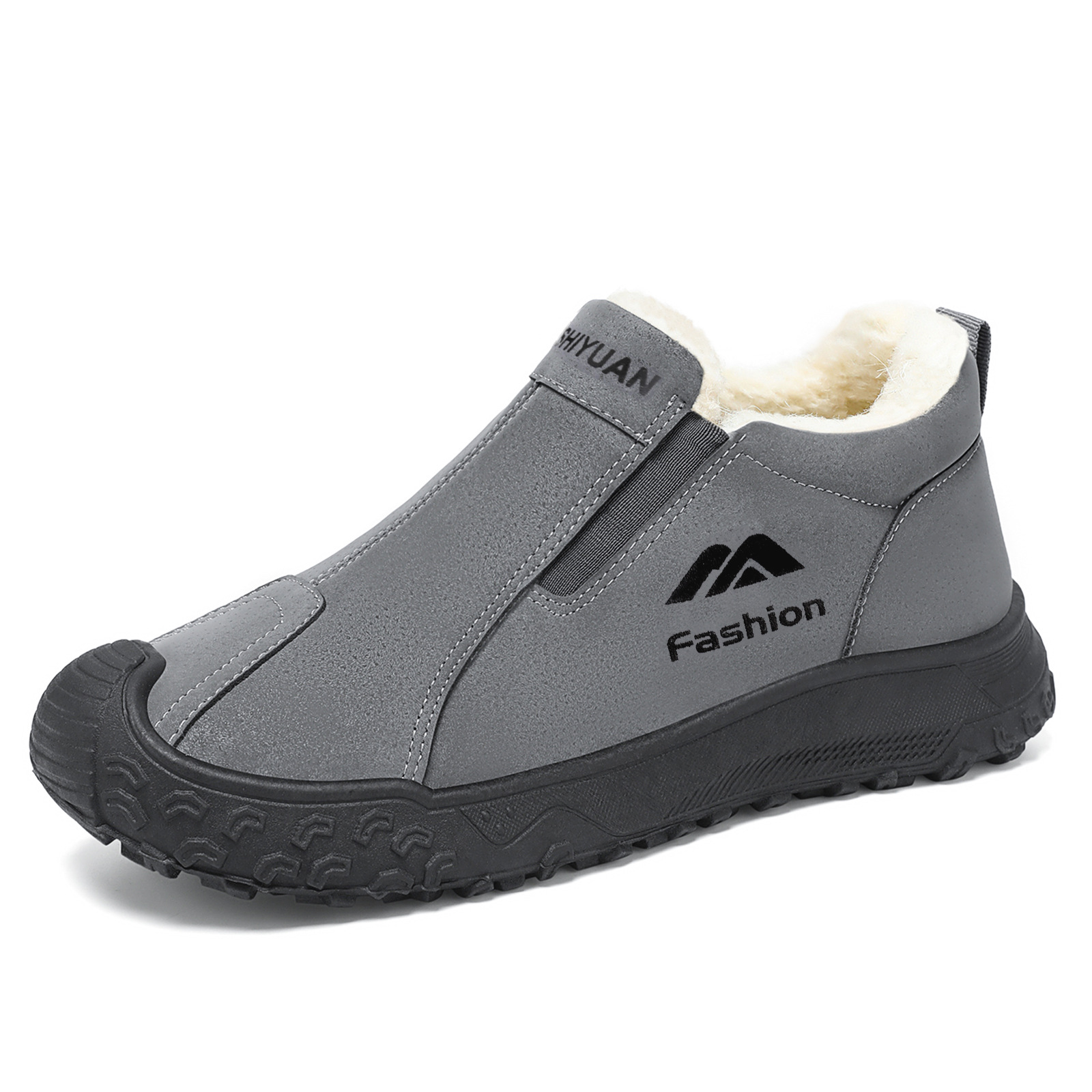 Gefütterte Herren-Winterstiefel aus Wildlederimitat