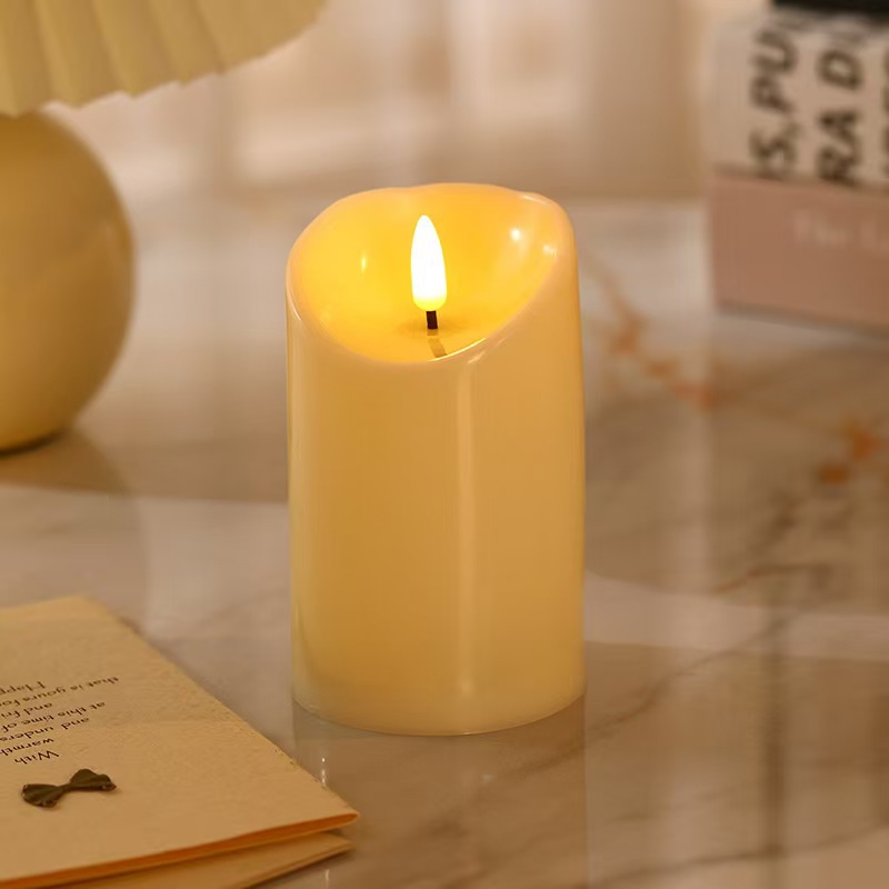 LED real wax candle with flicker effect and remote control
