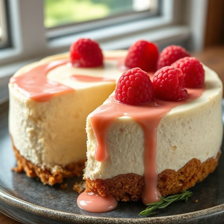 Creamy White Chocolate Raspberry Cheesecake Recipe – Easy Homemade Delight finished