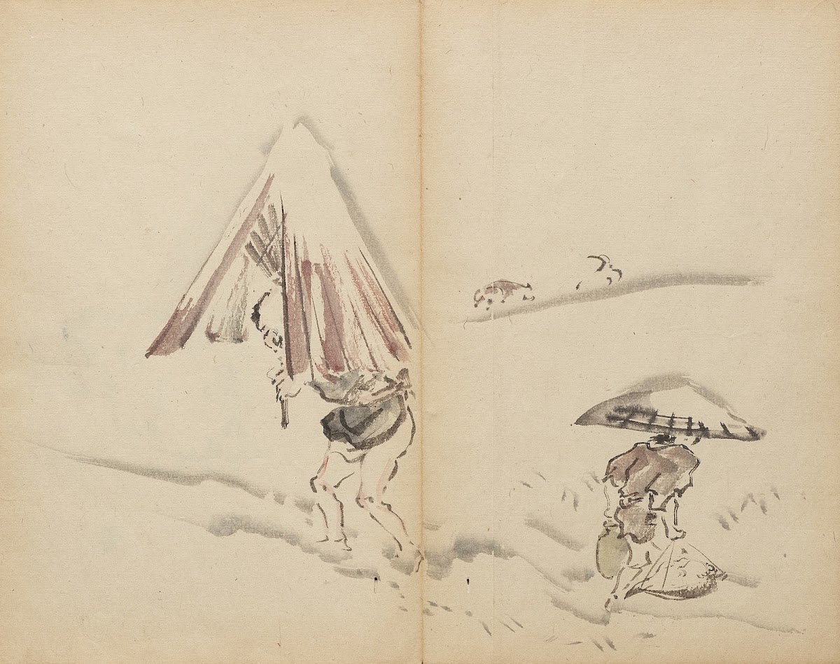 Figures in Snow 1800s