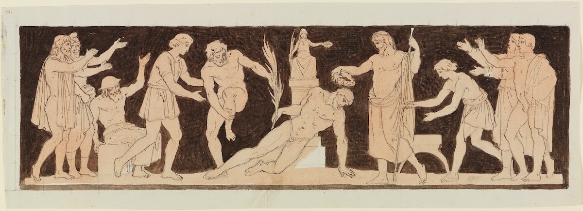 Der Tod des Ringkämpfers Arrhichion before 1842