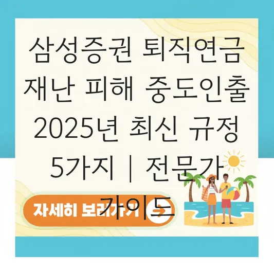 삼성증권 퇴직연금 재난 피해 중도인출 하는 법 대표 이미지