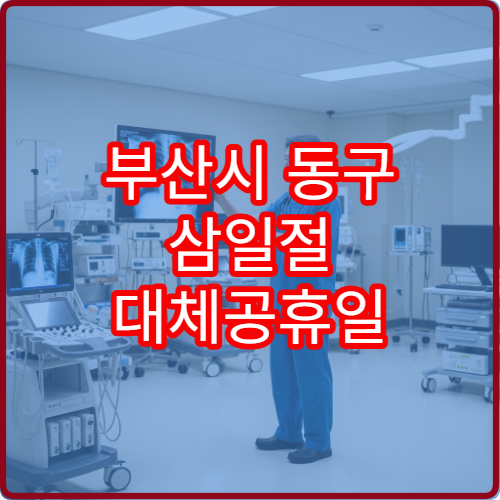 부산시 동구 삼일절 대체공휴일 약국 어디? 연휴 조제 가능 약국 정보
