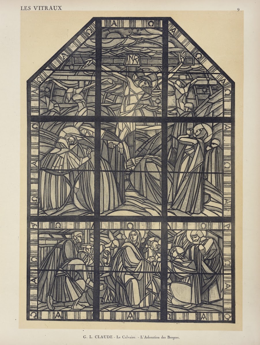 1 Le Calvaire  2 LAdoration des bergers maquette au Pavillon du Vitrail 1925