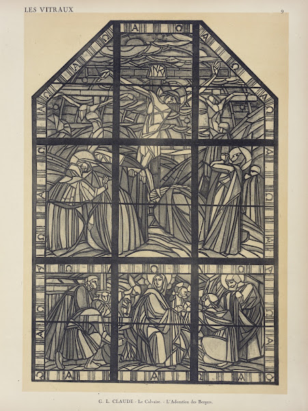 1 Le Calvaire  2 LAdoration des bergers maquette au Pavillon du Vitrail 1925