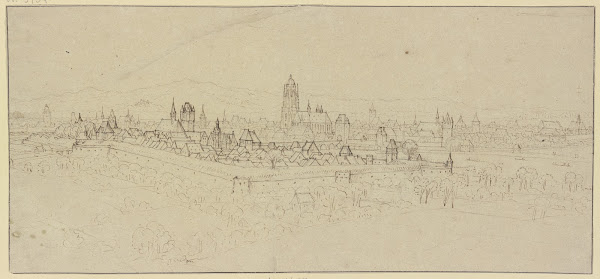 Blick auf Frankfurt am Main vom Mühlberg aus gesehen im Vordergrund von der Stad
