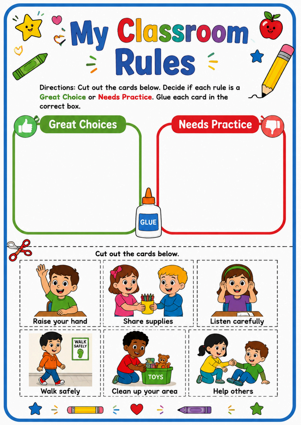 My Classroom Rules Sorting Activity