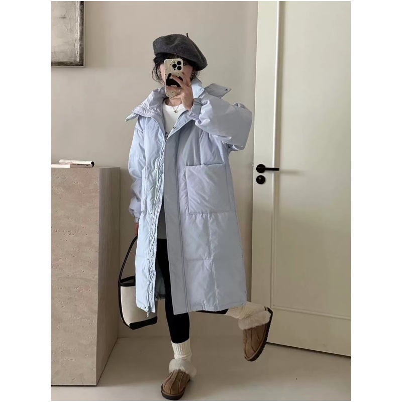 Mid-length padded hooded jacket, insulated