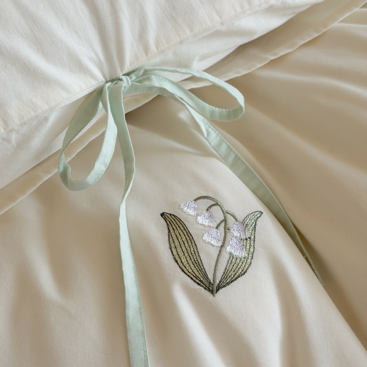 Cotton bedding set, embroidered, made of long-staple cotton