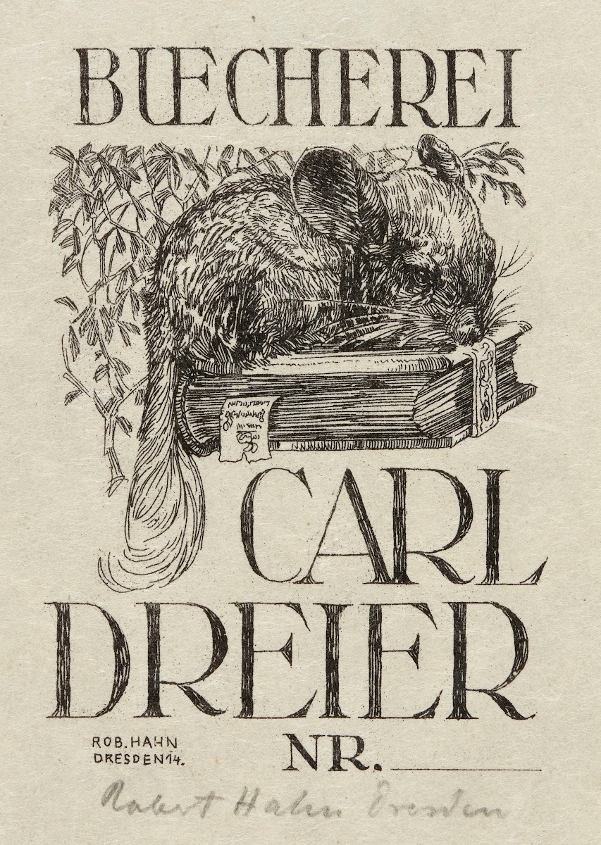 Bookplate Buecherei Carl Dreier nr 1914