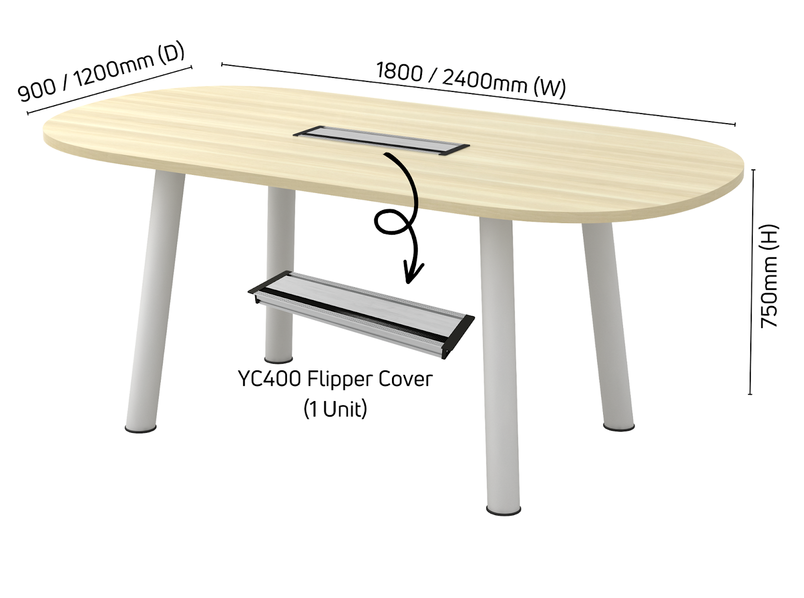 HIB 36 12 FT Oval Shape Meeting Table With Metal J Leg Conference Table HIB 36