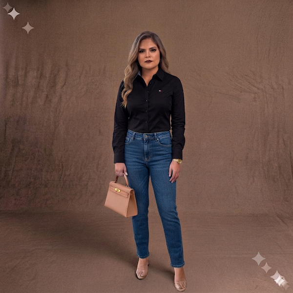 Camisa Negra Tommy Hilfiger Mujer