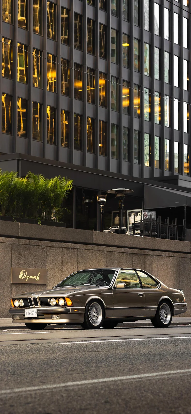 Classic BMW E24 Urban Scene - Automotive Street Photography 2K iPhone Wallpaper (1710x3704)