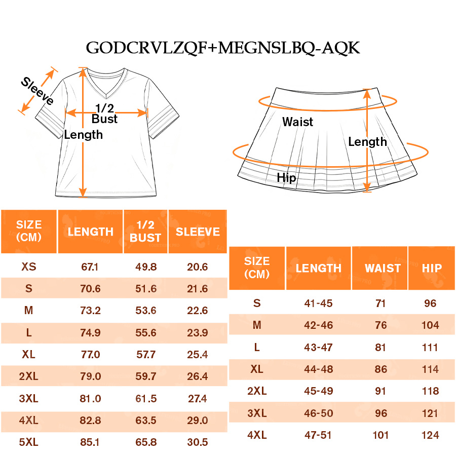 AOP GOD Adult V-neck Soccer Jersey + MEG Women's Ice Skating Skirt with Safety Shorts