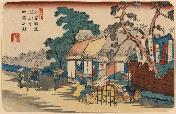 Ageo shuku kamo no yashiro 1835