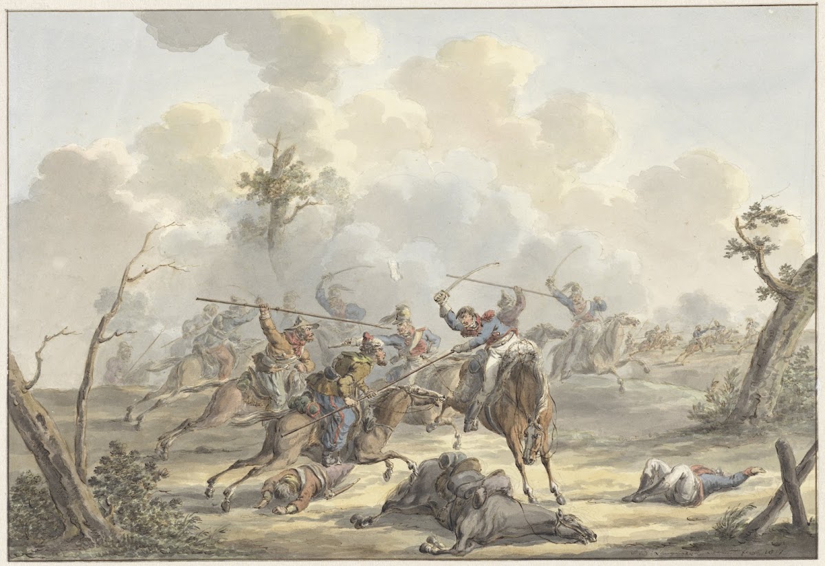 Aanval tussen Kozakken van de Krim en Franse Rijdende Artillerie 1817