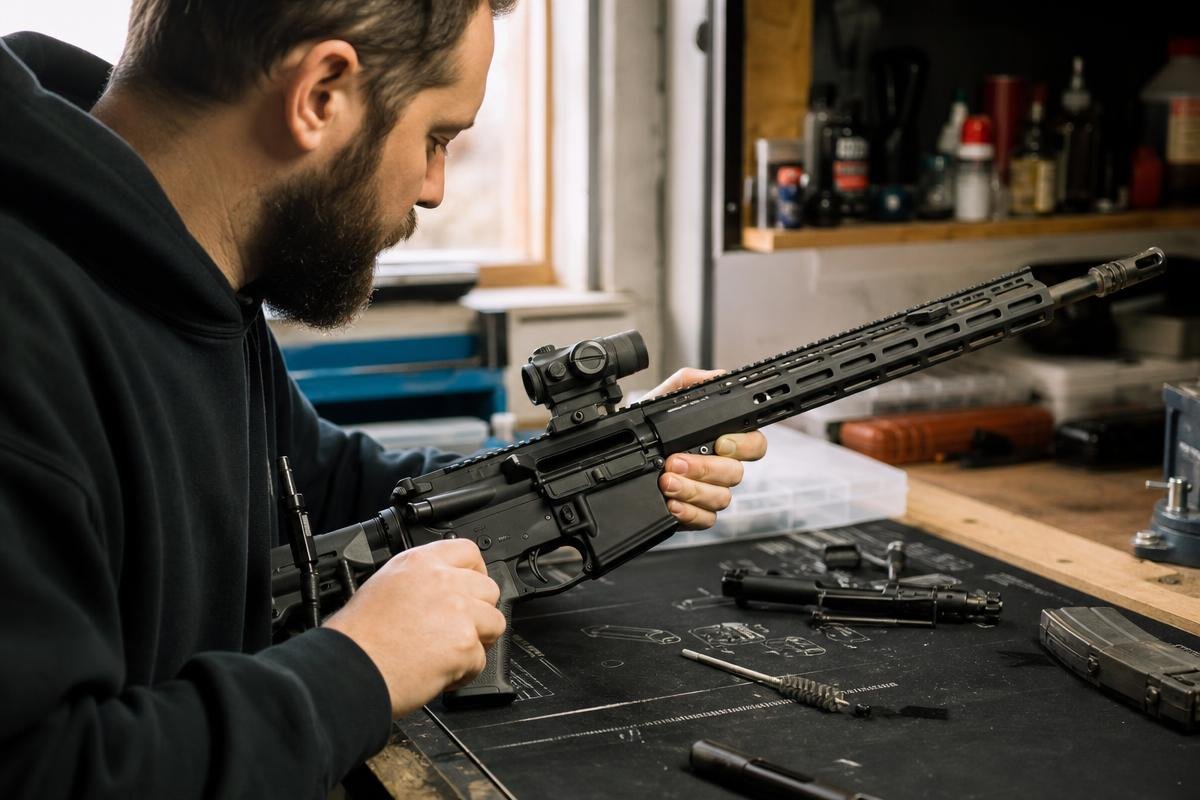 AR-15 storage inspection before range use
