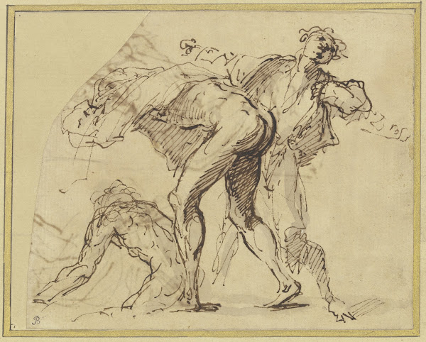 Three bathers undressing