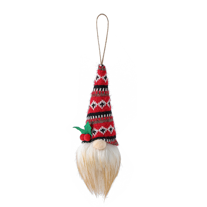 Weihnachtlicher Wichtel-Anhänger mit Strickmütze