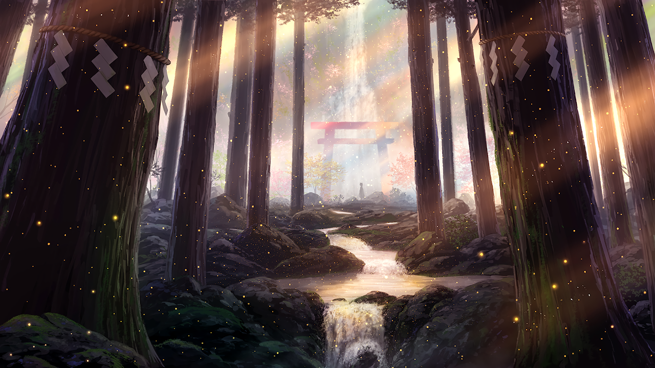 Digital Art, Artwork, Forest, Trees, Landscape Full HD Desktop Wallpaper