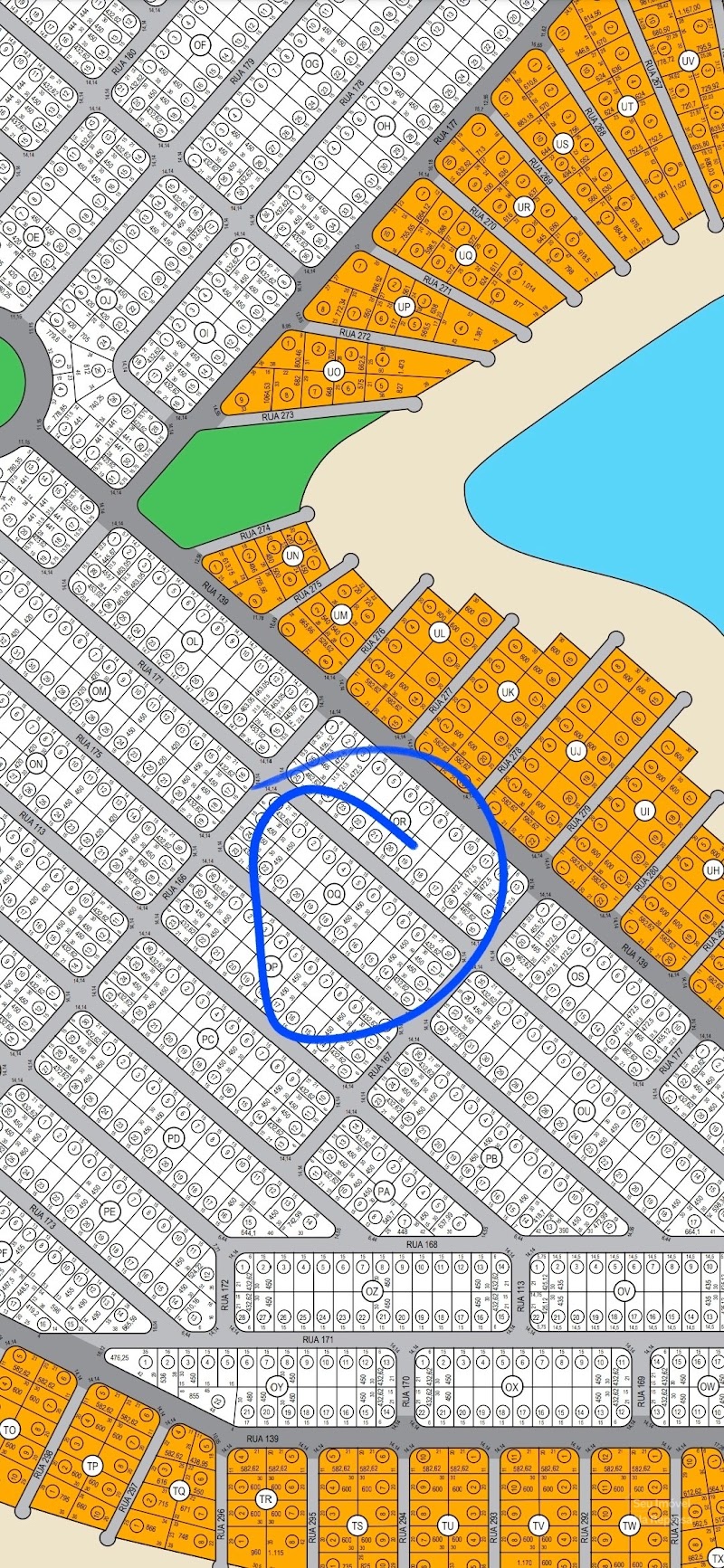 Lote à venda na quadra OQ do Riviera de Santa Cristina XIII