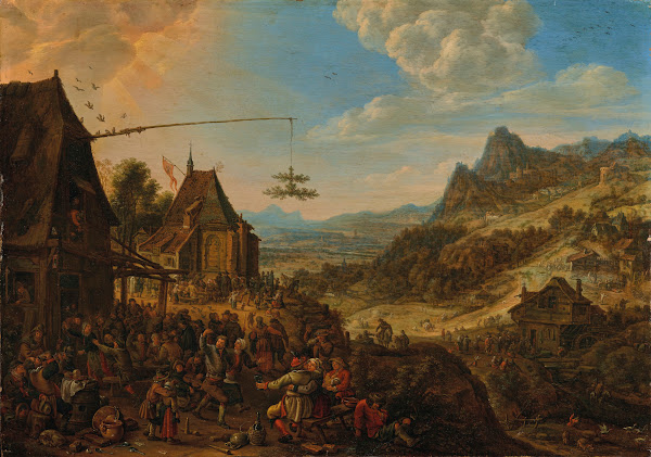 A Rhenish landscape with a village festival 1675