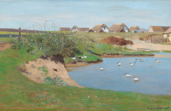 Farmhouses and a duck pond in Staatz 1898
