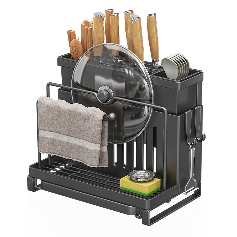 Knife and cutting board stand, steel, multifunctional