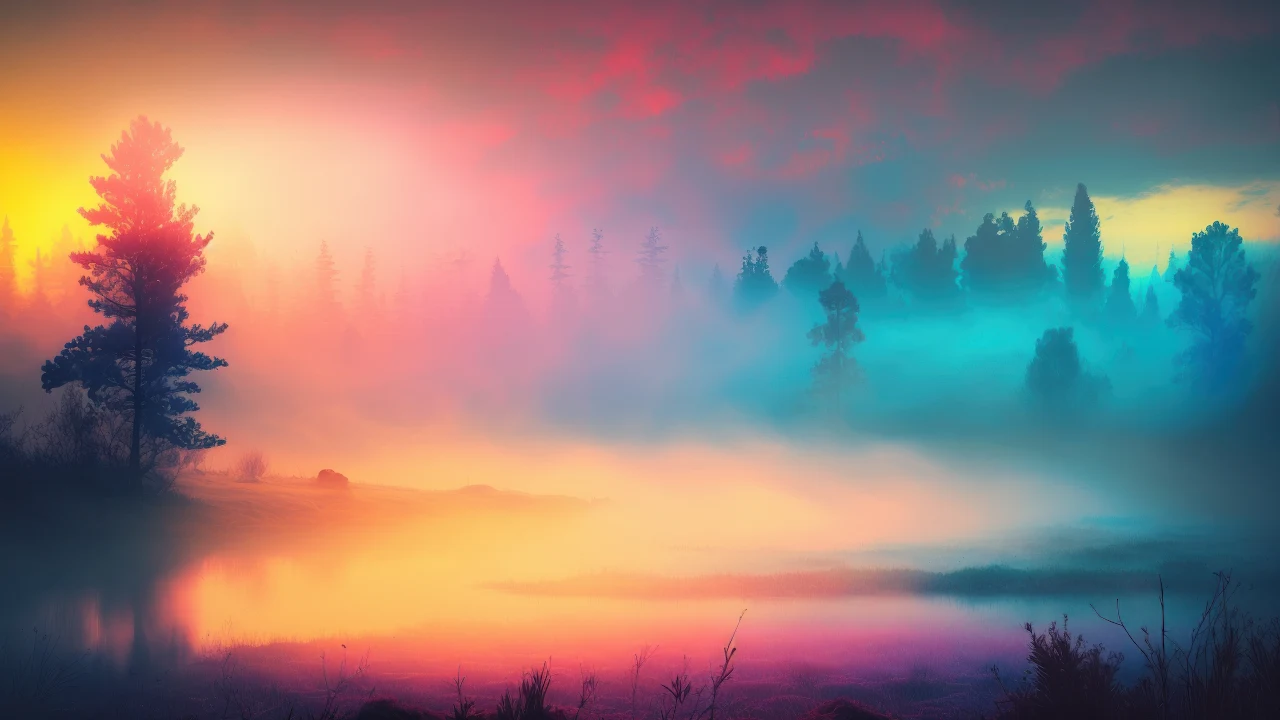 Ai Art, Mist, Morning, Sunrise, Landscape 4K Desktop Wallpaper