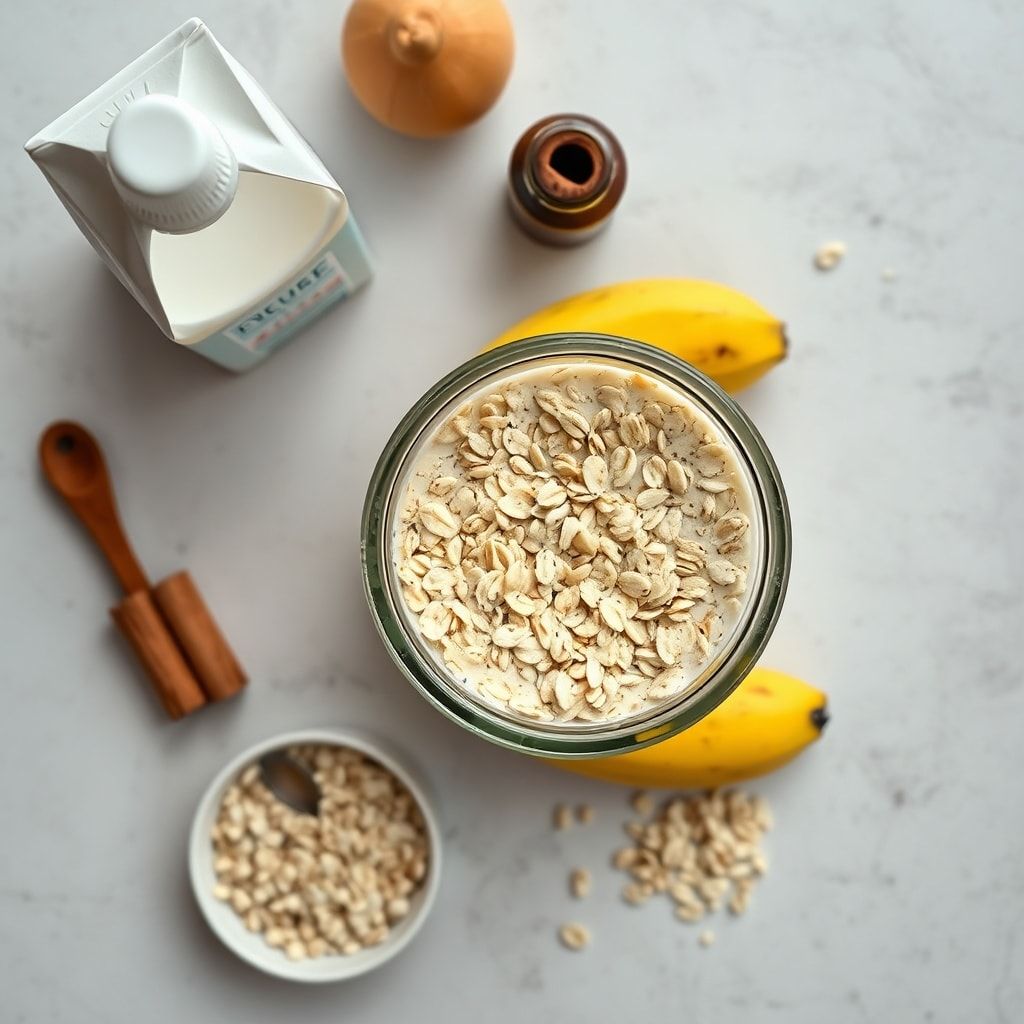 Ingredients for Creamy Banana Oatmeal Recipe for Easy Healthy Breakfast (5-Minute Stovetop!)