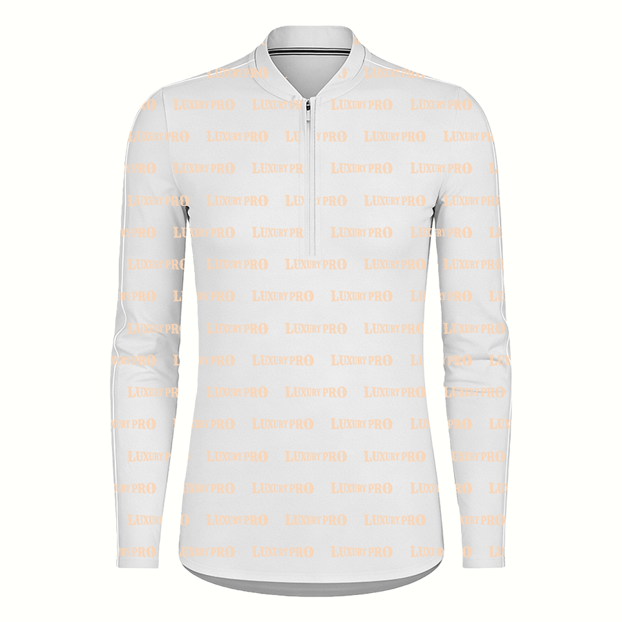 AOP Baseball-style half-zip long-sleeve shirt