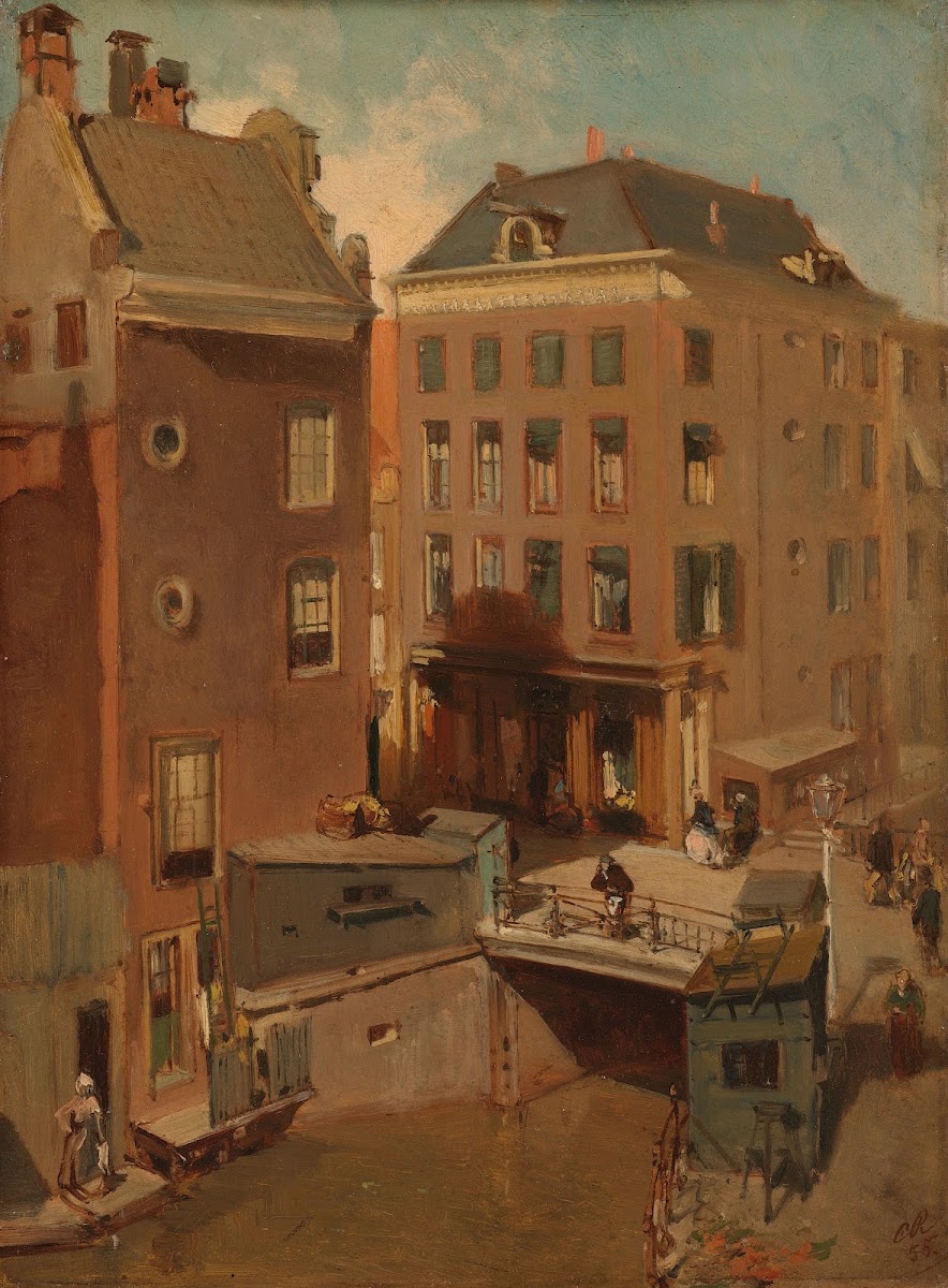 The Osjessluis near Kalverstraat in Amsterdam 1855