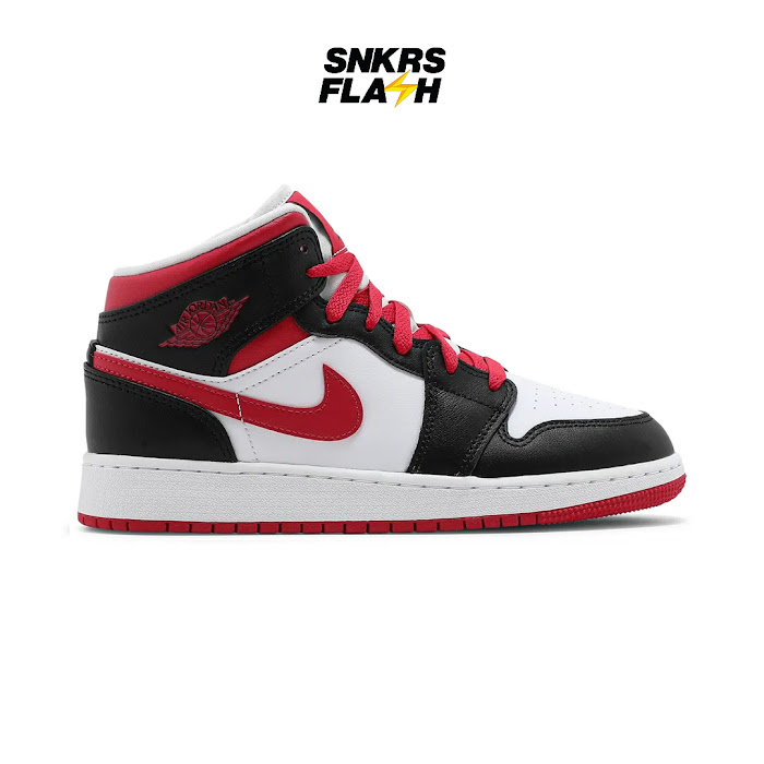 AIR JORDAN 1 MID VERY BERRY BLACK WHITE RED (GS)
