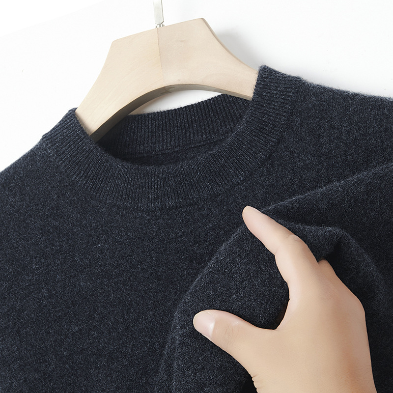 Men's cashmere sweater, solid color, warm