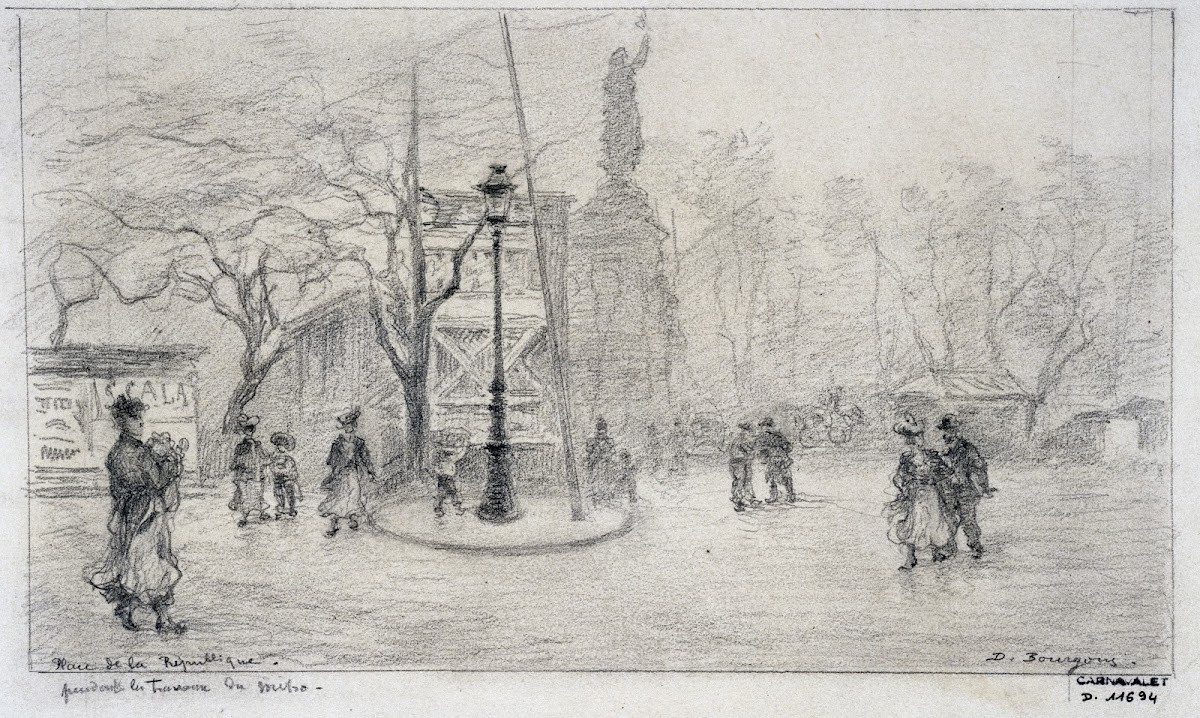 Place de la République pendant les travaux du métro