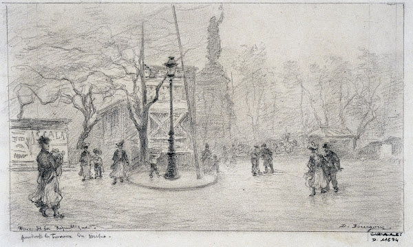Place de la République pendant les travaux du métro