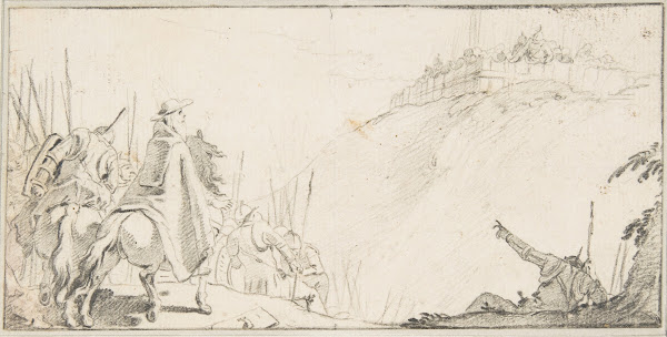Cardinal with Troops Facing a Fortification on a Hilltop 16961770