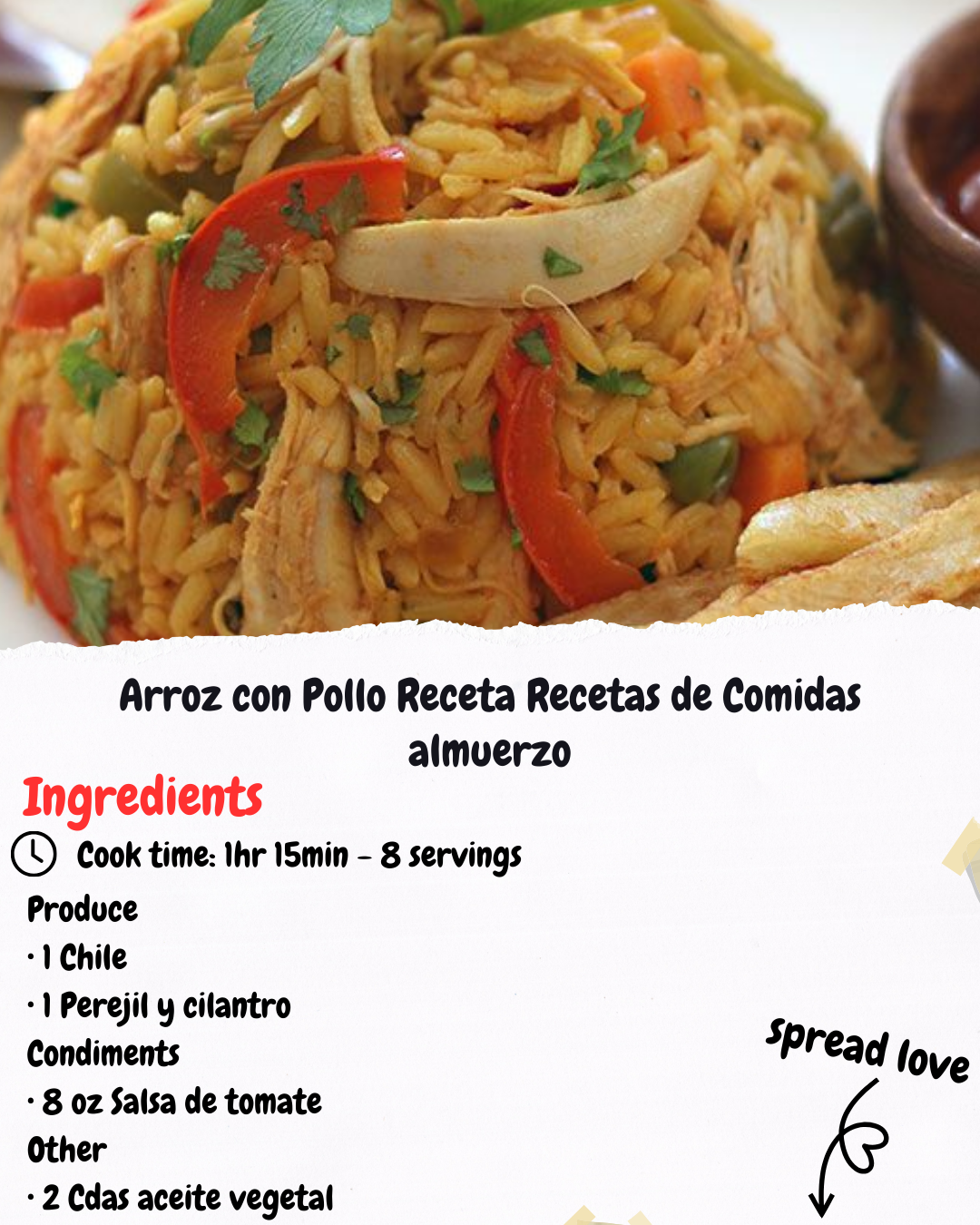 Arroz con Pollo Receta Recetas de Comidas almuerzo