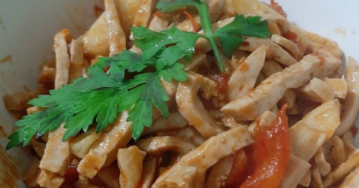 Củ cải khô+ giò rim cà chua