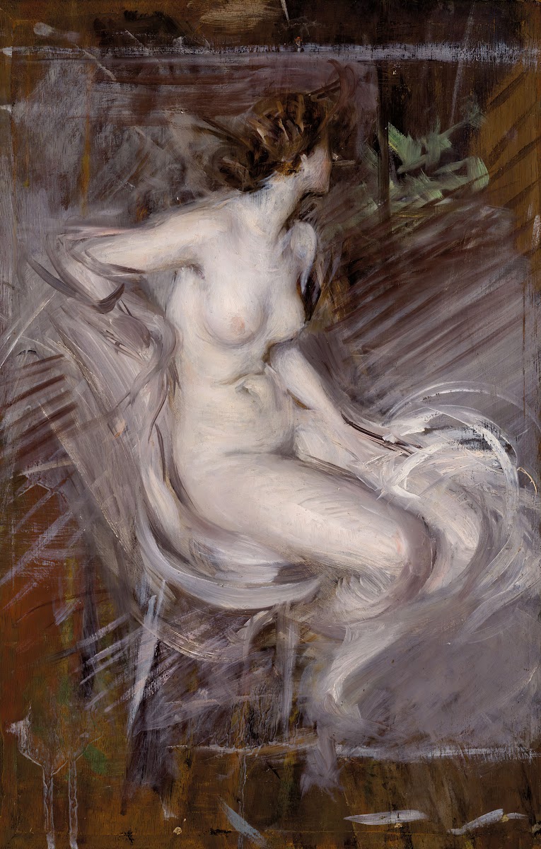 Nudo di Giovane Seduta Nudo color perla 1931