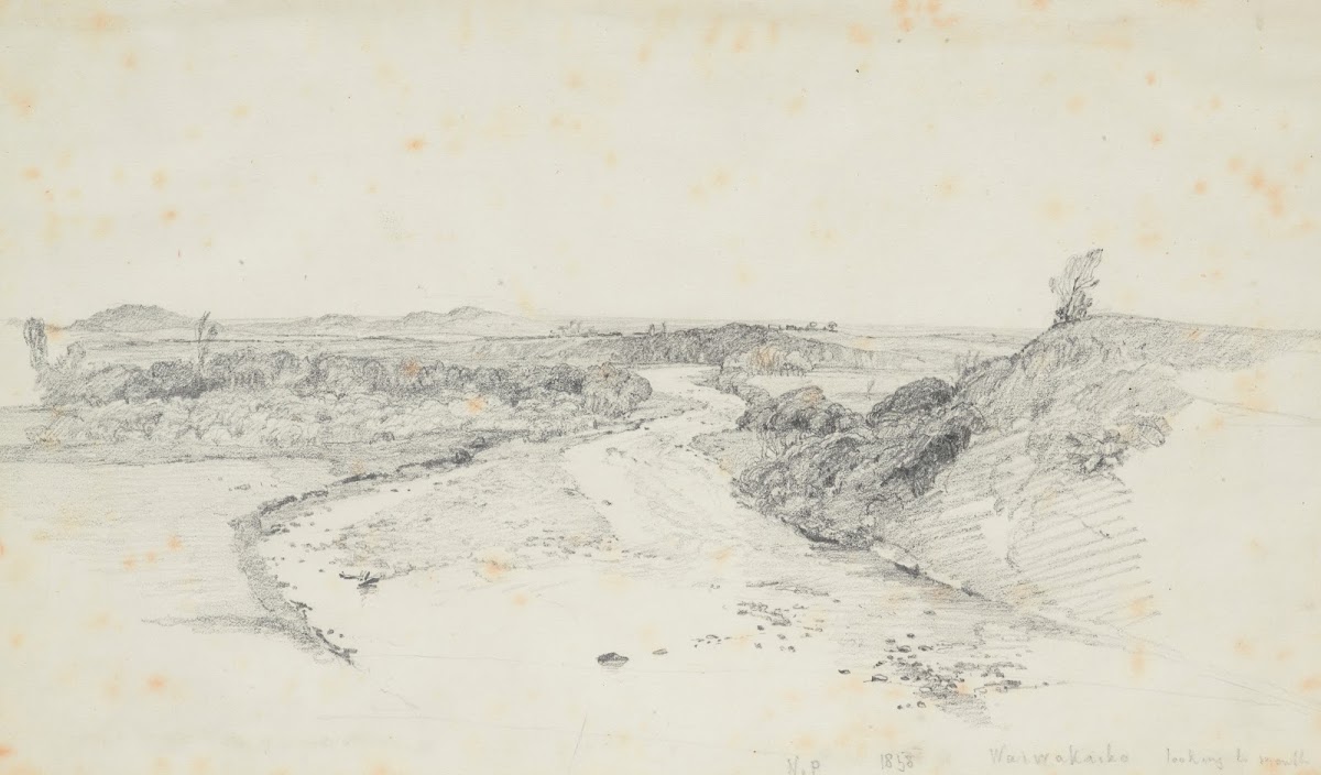 Waiwakaiho River Taranaki looking to mouth 1858